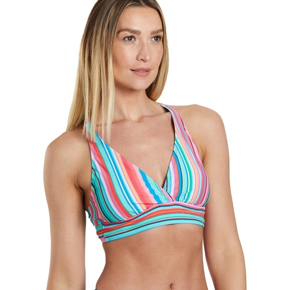 - Bikini Tops Next by Athena Women's Tavarua Stripe Sports Bikini Top 36B/C - Picture 3 of 7